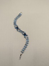 Vintage Strass Armband Blau aus den USA • Silberfarben • 50er/60er/70er