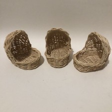 Vintage Woven Wicker Doll Basket/ Mini Crib Bassinet. $ 6.55 each (3 available).