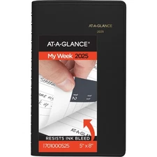 2025 Appointment Book Planner, Weekly, 5" x 8", Small, 13 Months, Black (7010...