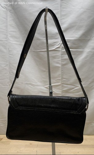 Vintage 80s Italian Leather Black Accordion Shoulder Bag Crossbody Purse, Size 80, $19.99 - Photo 4
