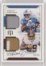 2018 Panini National Treasures Prime 10/25 Kerryon Johnson Derrius Guice 8em