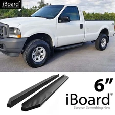 APS Running Board Black 6" Fit Ford F250 F350 Regular Cab 99-16