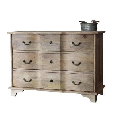 Kommode ARZANO braun massiv Mangoholz Schubladenkommode Antik Design Landhaus - Bild 1 von 4