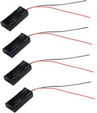  Pack of 4 AAA Battery Holder, 2 X 1.5V AAA Battery Holder with Leads