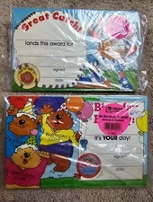 1987 scratch 'n sniff sticker and award cards new Great Catch Happy Birthday