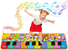 Kids Musical Piano Mats with 25 Music Sounds, Musical Toys Baby Floor Piano Keyb