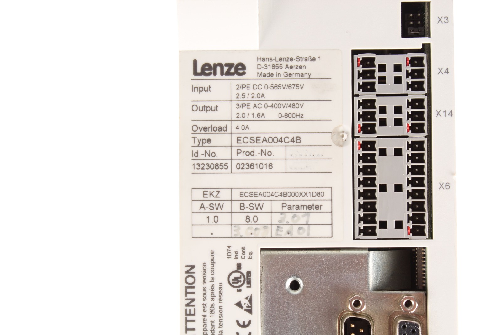 ECSEA004C4B ID.NO.13230855 LENZE - Reconditionné - Garantie 24 mois