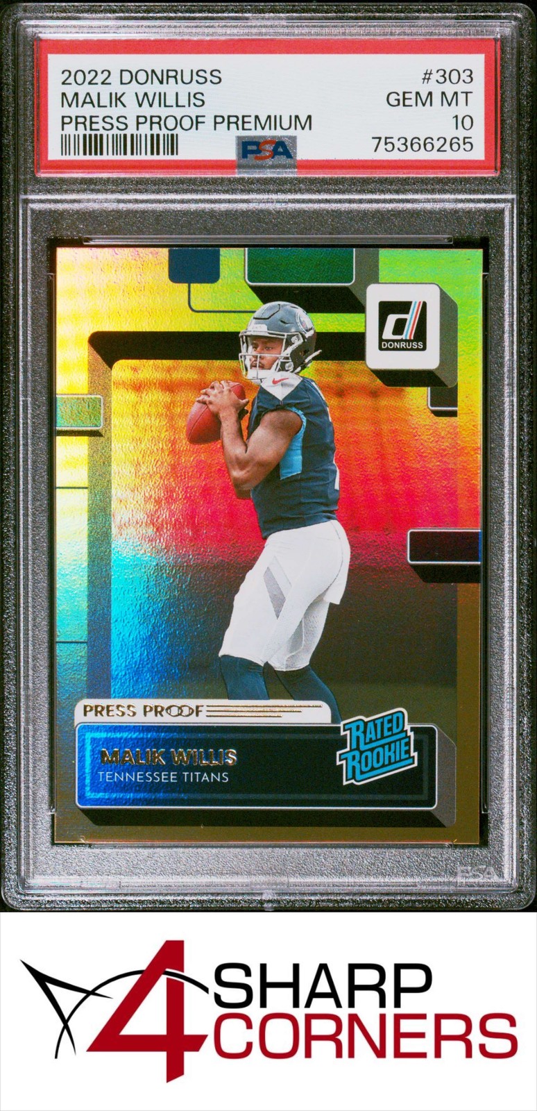 Malik Willis Panini Donruss #303 Press Proof Premium