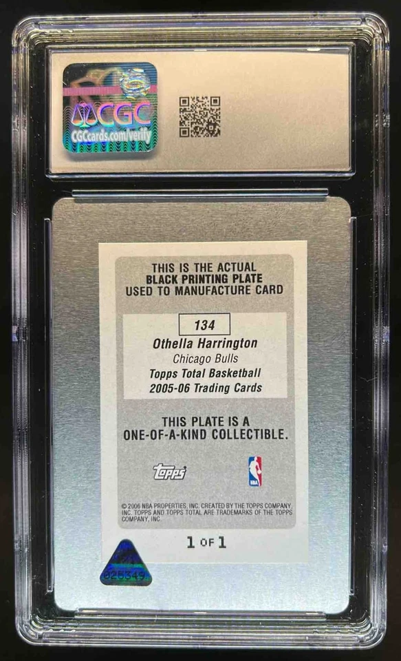 2005-06 Topps Total Othella Harrington Printing Plates Front Black #1/1 CGC 9 - Image 2 of 2