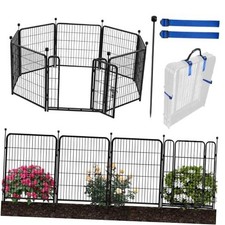 Tall Garden Fences and Borders for Dogs, Low 48in H  17.7ft L 7 panels 1gate