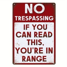 Funny Warning Sign No Trespassing Metal Sign Home Wall Decor Property Gate Fence