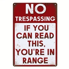 Funny Warning Sign No Trespassing Metal Sign Home Wall Decor Property Gate Fence