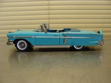 Danbury Mint 1958 Chevrolet Impala Convertible 1:24 Diecast Car Turquoise