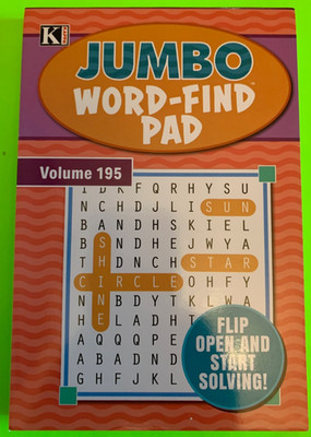 Kappa Jumbo Word-Find Pad Digest Puzzle Book Vol #195