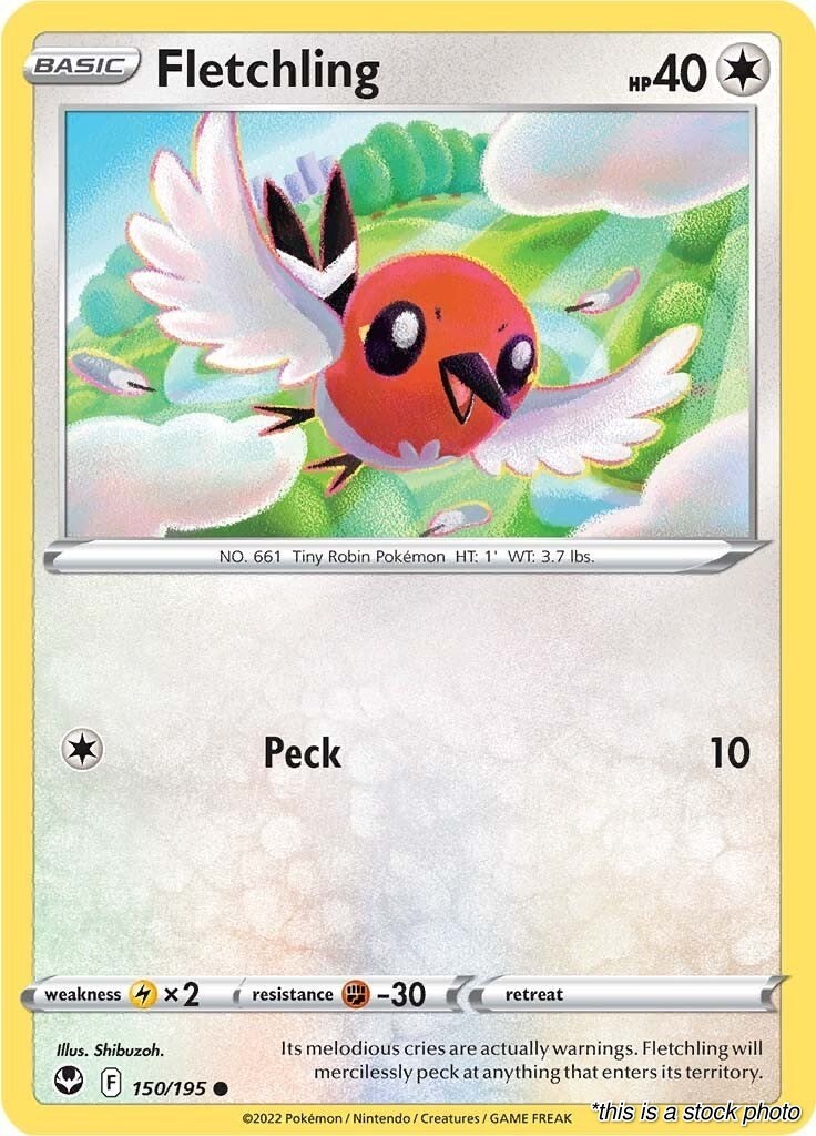 Fletchling 150/195 SWSH12: Silver Tempest Reverse Holofoil Pokemon (NM)
