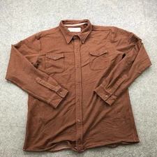 The Normal Brand Shirt Mens XL Brown Button Up Casual Double Pocket Flannel Soft