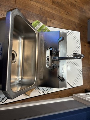 Sani-Lav Model# 605FL Stainless Steel Sink With Faucet And Braided Hoses
