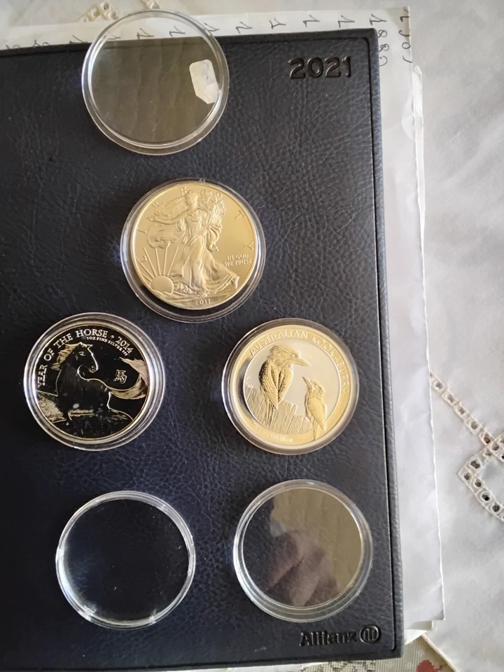 NUMERO 3 ONCE DIVERSE ANNI 2011 + 2014 + 2017  ARGENTO PURO FDC/ F.SPECCHIIO. - Immagine 3 di 4