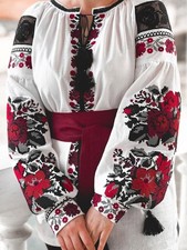 Woman Vyshyvanka Ukrainian embroidered blouse Embroidery clothers XS-XXXXL