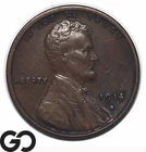 1914-S Lincoln Cent Wheat Penny, Key San Francisco Issue, Choice AU++