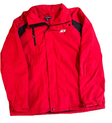 #ad Ace Hardware Port Authority Men All Weather Red Jacket XL Extra large Full Zip $19.97
