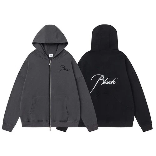 RHUDE Men Women High Street Casual Printing Cotton Jacket Coat Hooded Sweater - product listing photo