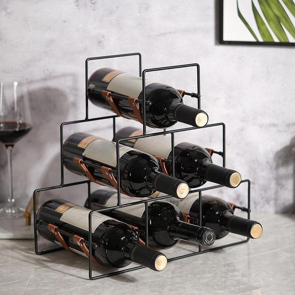 Countertop Wine Rack Sturdy Tabletop Wine Holder for Dining Room