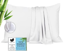 Pillow Cases - 100 Viscose Derived from Bamboo - Cooling Queen White