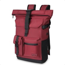 28 L Roll Top Backpack Mens, Large Waterproof Rucksack Womens, School Bag with 