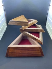 Handmade Pyramid-like Jewelry Box Signed Roy And Annette Maddox 4 Compartments