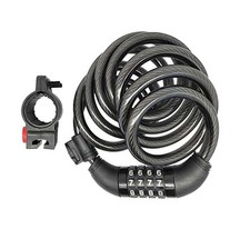 6FT Extra Long Cable Combination Bike Lock, 4 Digits, Weatherproof, AntiRust,BLK