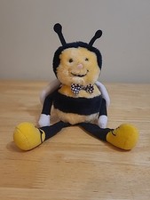 Vintage 1984 Dakin Bees Knees Bumble Bee Plush Stuffed Toy Bow Tie