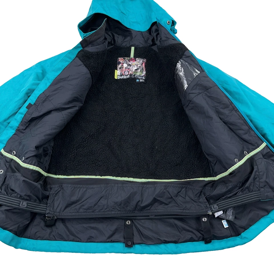 Chaqueta Burton Mujer Mediana Azul Teal Con Capucha DRYRIDE Parka Abrigo de Snowboard Foto 4 de 4