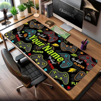 40*90cmCustom Name Gaming Desk Mat & Mouse Pad - Non-Slip Rubber Base with Perso
