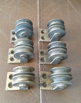 Vintage Messing Doppelflügel Fenster Riemenscheiben aufgearbeitet Ausschlachten je 10 £