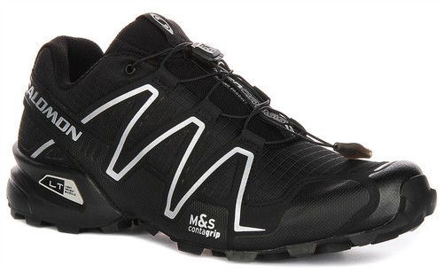 SALOMON Speedcross 3 Quicklace Deporte Unisex Zapatillas En Negro Plata GB 7-12 - Imagen 1 de 6