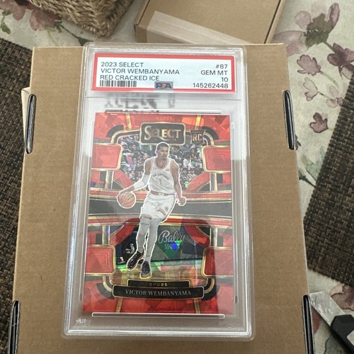 2023 Select - Concourse Victor Wembanyama #87 Red Cracked Ice Prizm PSA 10