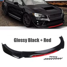Front Bumper Lip Spoiler Splitter Body Kit Gloss Black Red For Subaru Wrx Sti