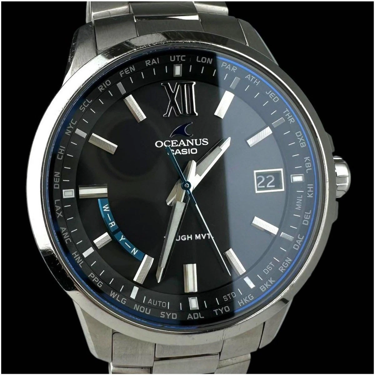 Reloj Casio Oceanus OCW-T150 Titanio Resistente Solar Multi Banda 6 Hora Mundial