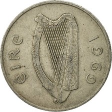 #542998 M&uuml;nze, IRELAND REPUBLIC, 10 Pence, 1969, S, Copper-nickel, KM:23