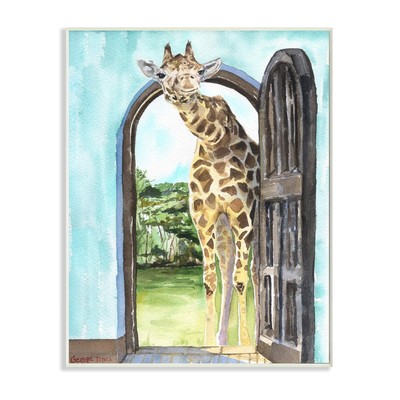 Giraffe Through Doorway Safari Animal Portrait, Design by George Dyachenko Wa...