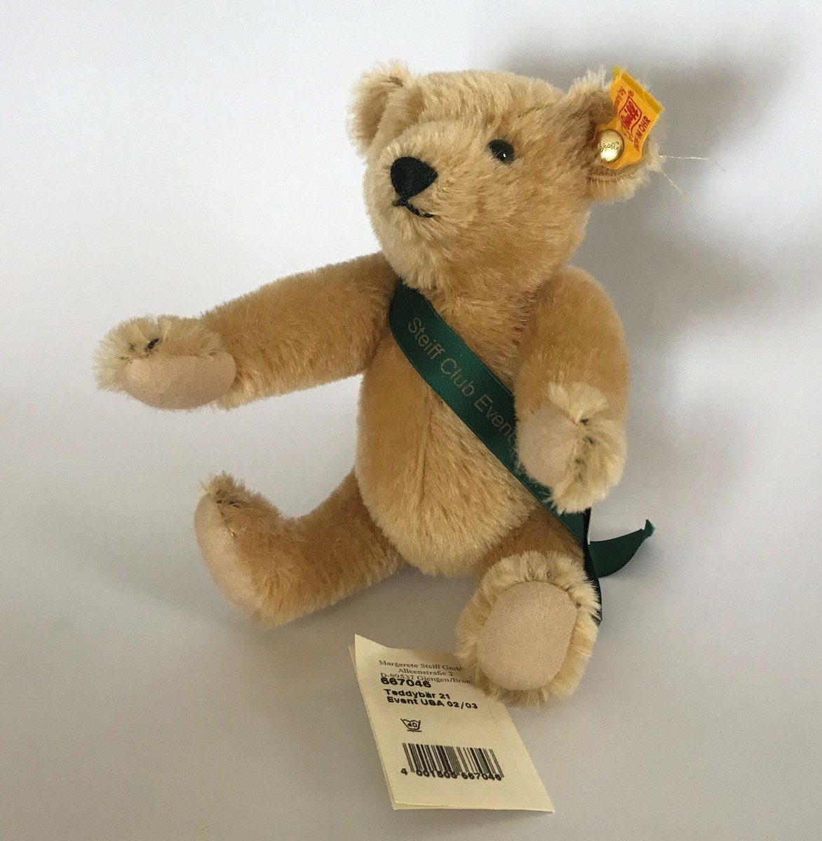 Steiff Teddy Bear Event Bear Green Sash 2002 667046 | eBay