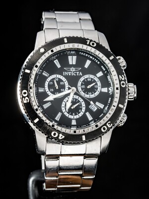 Invicta Specialty 1203 Herren SS Quarzuhr -- funktioniert, Ø45mm