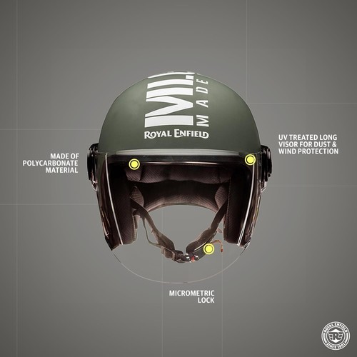 Royal Enfield Open face MLG Riding Helmet Bikers with visor Size M ( 57-58cm) - Picture 4 of 9