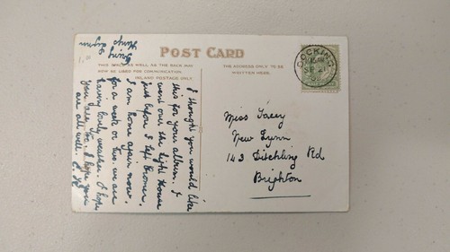 Cromer Lighthouse - Norfolk - England - Lithograph PC - Posted - 1908 - GC - Picture 2 of 2