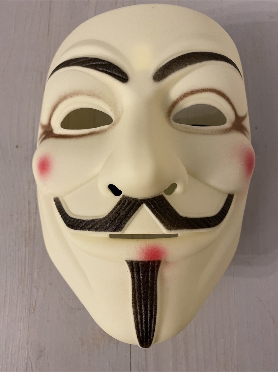 V For Vendetta Hard Plastic Off White/Cream Dress Up Mask W