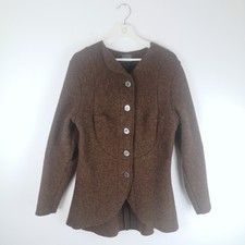 Maria Byman Womens Jacket Brown Xl Wool Knit Stockholm Sweden Design