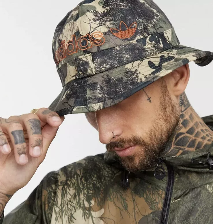 NWT adidas Originals Canvas Camo Tree Military Bell Bucket Hat