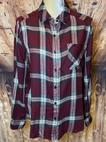 Damen rot kariertes Flanell Langarm Hemd Größe S - Bild 1 von 8