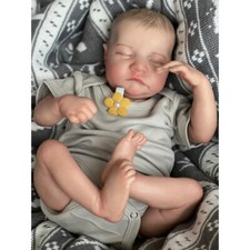 19" Sleeping Reborn Baby Doll Soft Touch Levi Handmade Newborn Boy Girl Toy GIFT